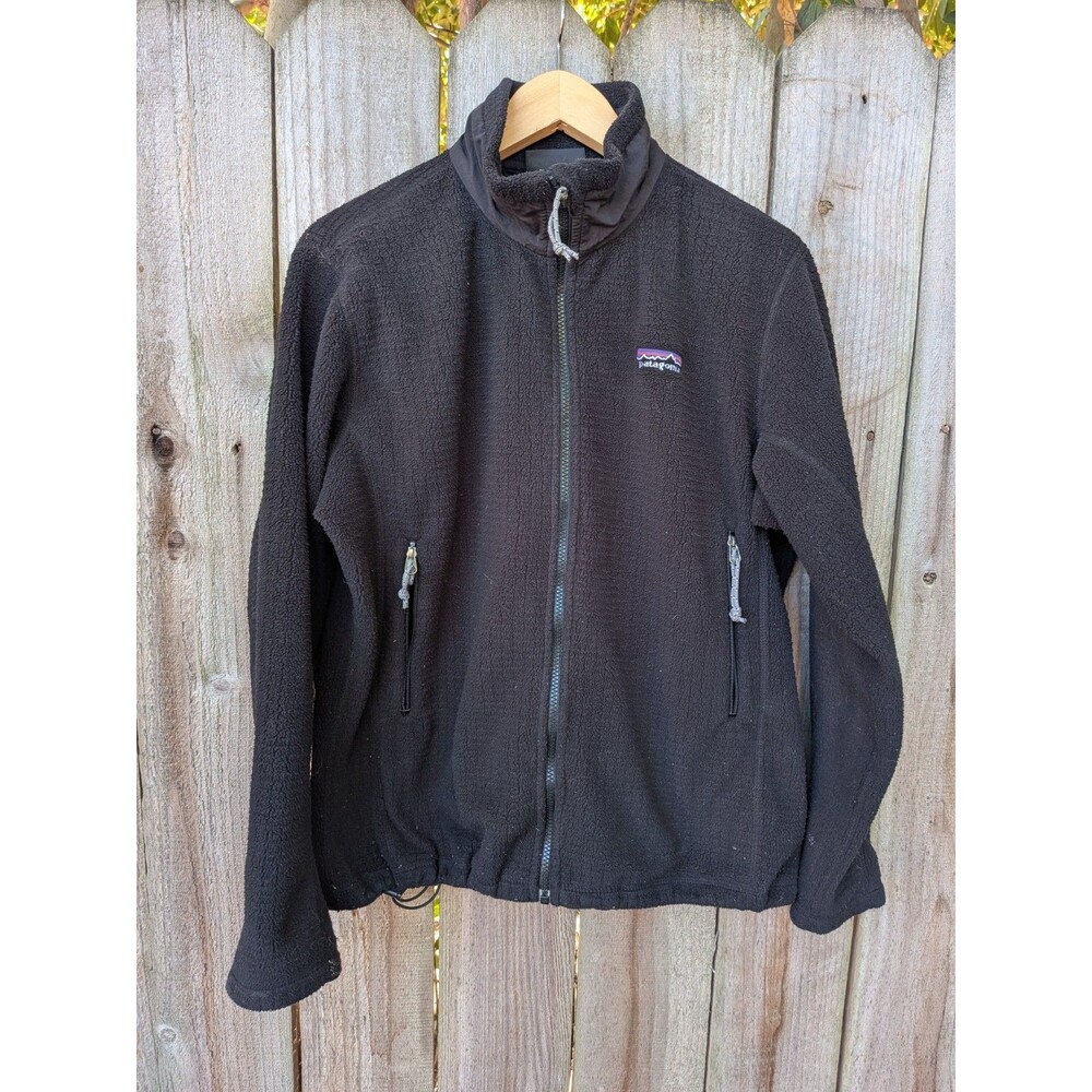 Vintage Patagonia Full Zip Fleece Jacket Large Black Womens Regulator Made USA